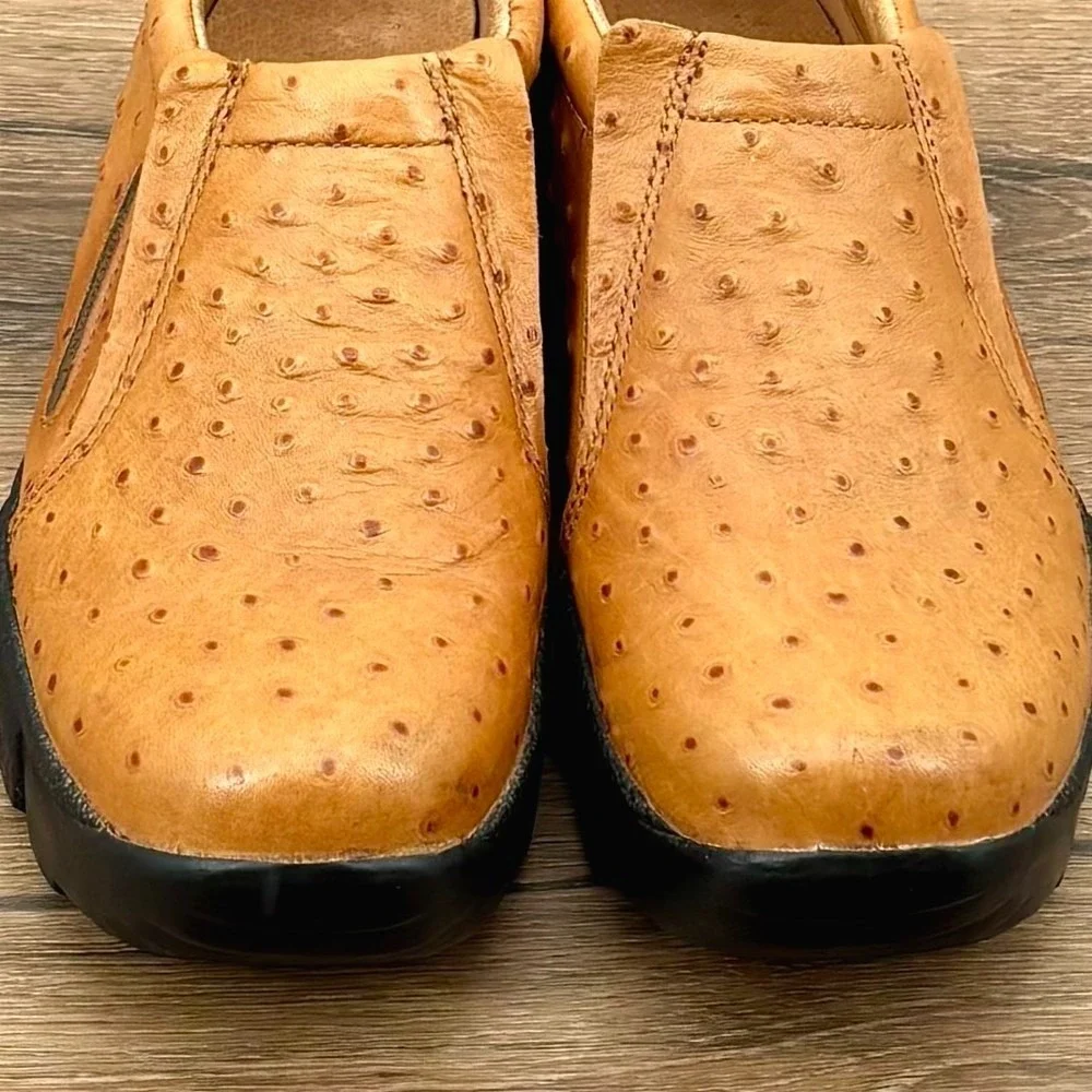 Roper Cotter Women Size 8.5 Faux Ostrich Embossed Leather Slip On Comfort Shoes